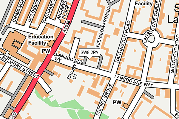 SW8 2PA map - OS OpenMap – Local (Ordnance Survey)