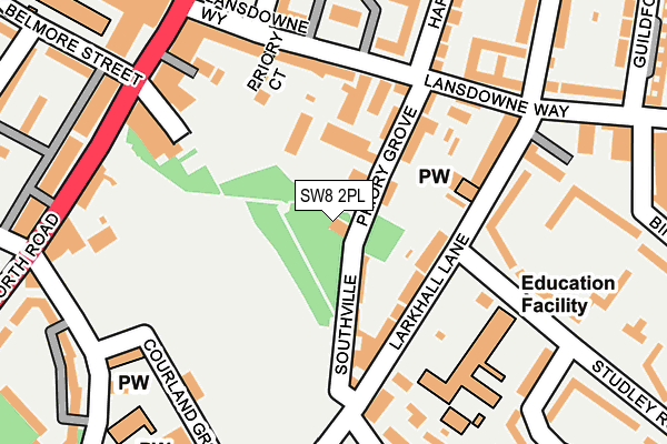 SW8 2PL map - OS OpenMap – Local (Ordnance Survey)