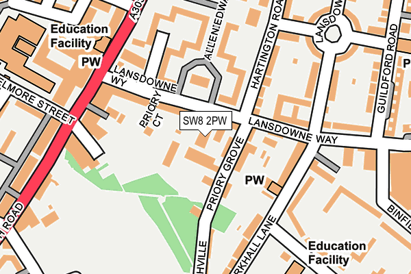 SW8 2PW map - OS OpenMap – Local (Ordnance Survey)