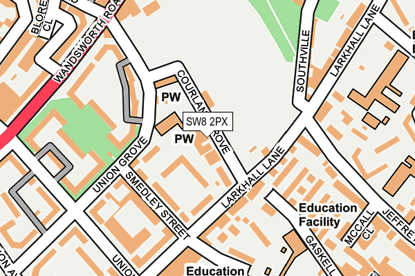 SW8 2PX map - OS OpenMap – Local (Ordnance Survey)