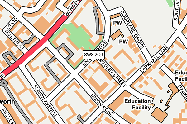 SW8 2QJ map - OS OpenMap – Local (Ordnance Survey)