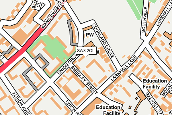 SW8 2QL map - OS OpenMap – Local (Ordnance Survey)