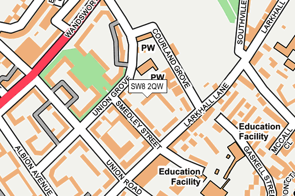 SW8 2QW map - OS OpenMap – Local (Ordnance Survey)