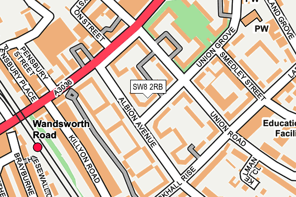 SW8 2RB map - OS OpenMap – Local (Ordnance Survey)