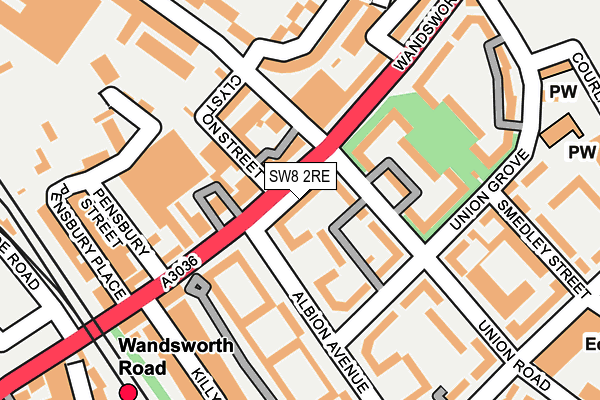 SW8 2RE map - OS OpenMap – Local (Ordnance Survey)