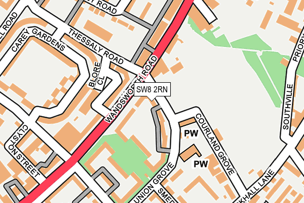 SW8 2RN map - OS OpenMap – Local (Ordnance Survey)