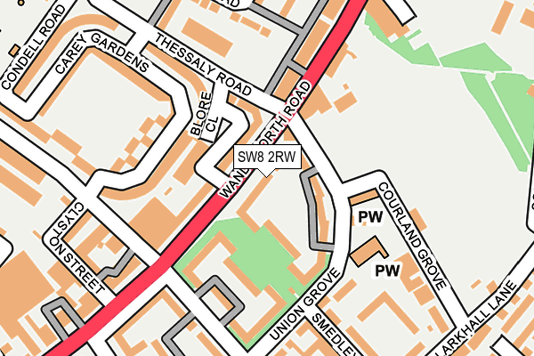 SW8 2RW map - OS OpenMap – Local (Ordnance Survey)