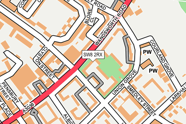 SW8 2RX map - OS OpenMap – Local (Ordnance Survey)