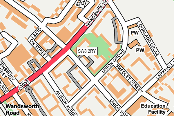 SW8 2RY map - OS OpenMap – Local (Ordnance Survey)