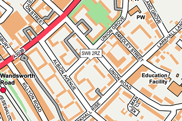 SW8 2RZ map - OS OpenMap – Local (Ordnance Survey)