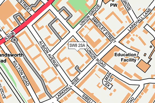 SW8 2SA map - OS OpenMap – Local (Ordnance Survey)