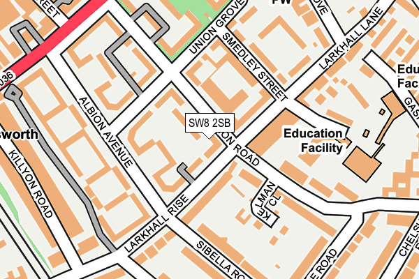 SW8 2SB map - OS OpenMap – Local (Ordnance Survey)