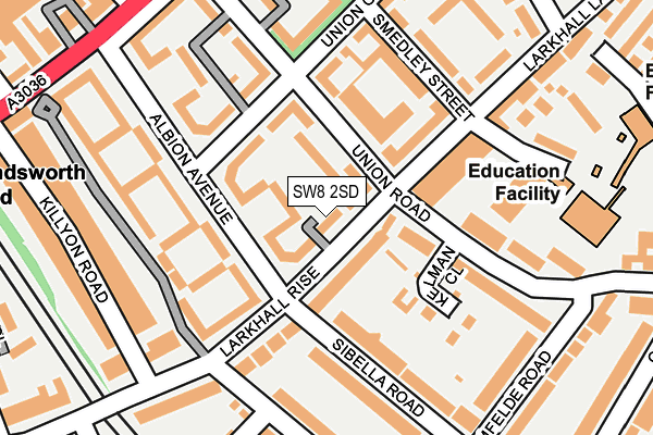 SW8 2SD map - OS OpenMap – Local (Ordnance Survey)