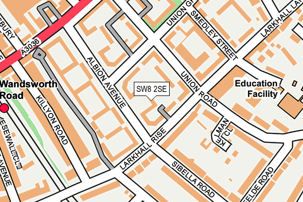 SW8 2SE map - OS OpenMap – Local (Ordnance Survey)