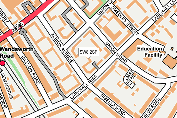 SW8 2SF map - OS OpenMap – Local (Ordnance Survey)