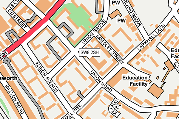 SW8 2SH map - OS OpenMap – Local (Ordnance Survey)