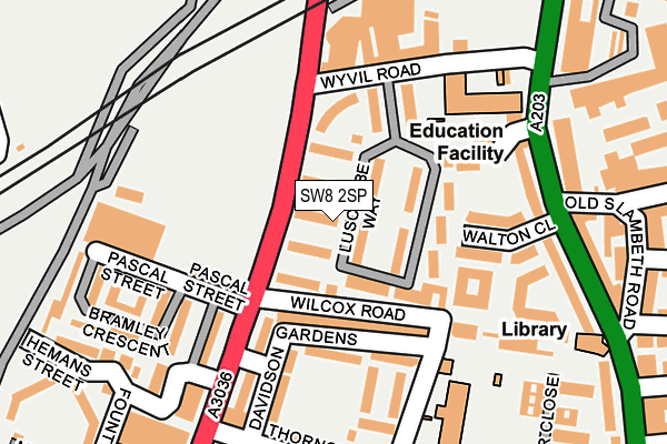 SW8 2SP map - OS OpenMap – Local (Ordnance Survey)