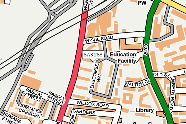 SW8 2SS map - OS OpenMap – Local (Ordnance Survey)