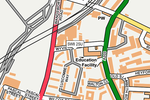 SW8 2SU map - OS OpenMap – Local (Ordnance Survey)