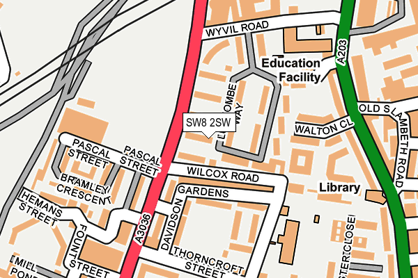 SW8 2SW map - OS OpenMap – Local (Ordnance Survey)