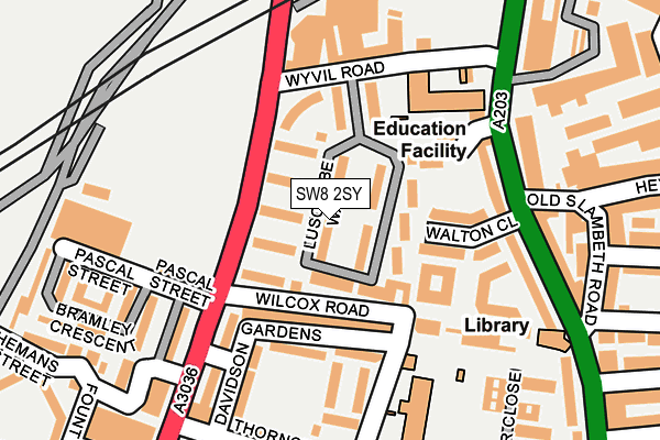 SW8 2SY map - OS OpenMap – Local (Ordnance Survey)