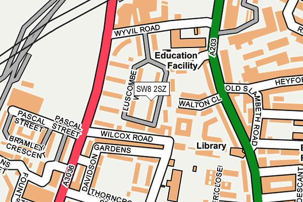 SW8 2SZ map - OS OpenMap – Local (Ordnance Survey)