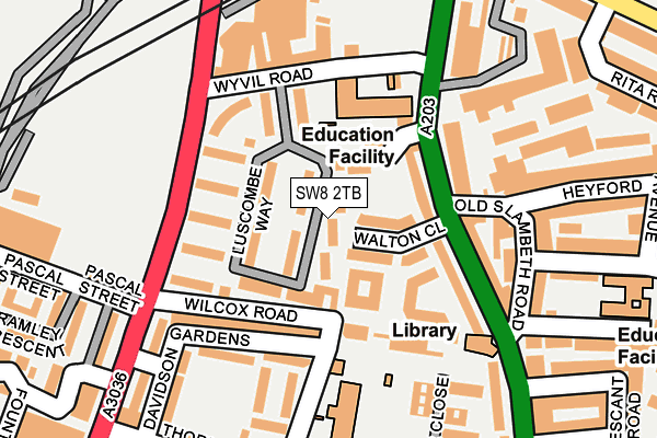 SW8 2TB map - OS OpenMap – Local (Ordnance Survey)