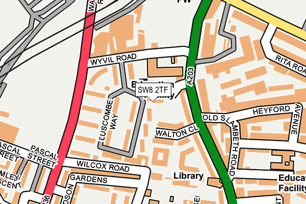 SW8 2TF map - OS OpenMap – Local (Ordnance Survey)