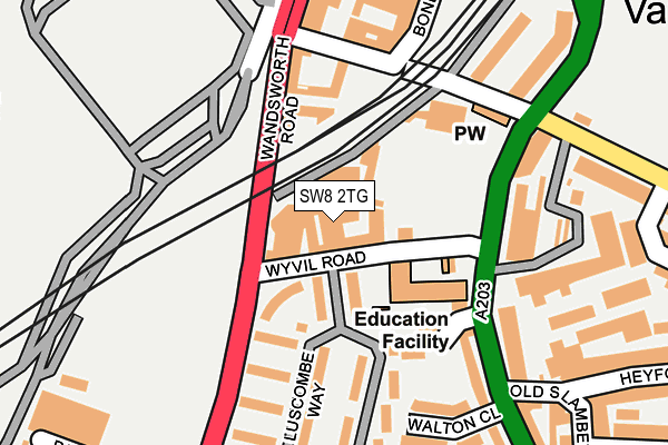 SW8 2TG map - OS OpenMap – Local (Ordnance Survey)