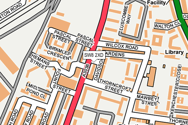 SW8 2XD map - OS OpenMap – Local (Ordnance Survey)