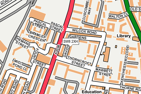 SW8 2XH map - OS OpenMap – Local (Ordnance Survey)
