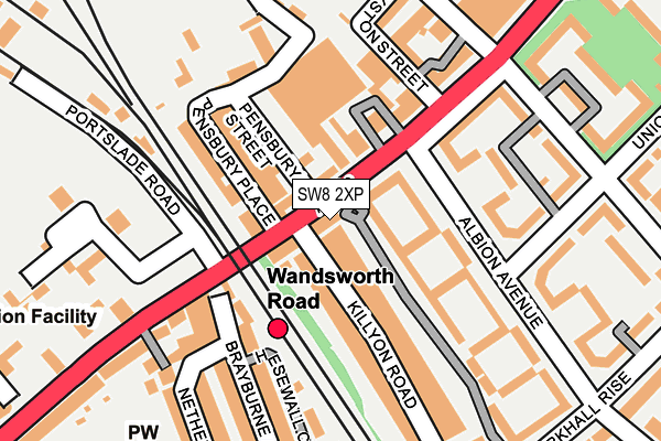 SW8 2XP map - OS OpenMap – Local (Ordnance Survey)