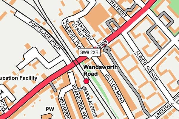 SW8 2XR map - OS OpenMap – Local (Ordnance Survey)