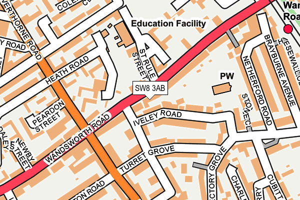 SW8 3AB map - OS OpenMap – Local (Ordnance Survey)