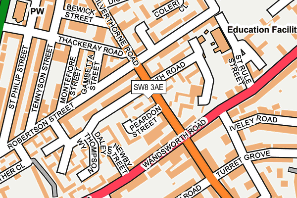 SW8 3AE map - OS OpenMap – Local (Ordnance Survey)