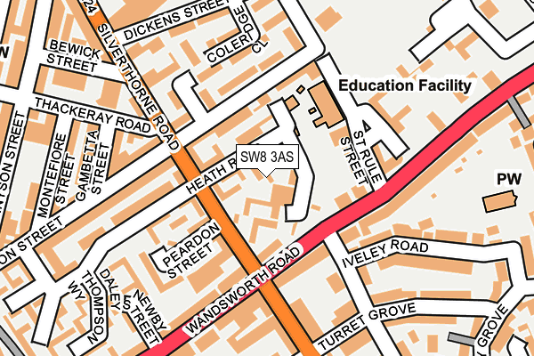 SW8 3AS map - OS OpenMap – Local (Ordnance Survey)