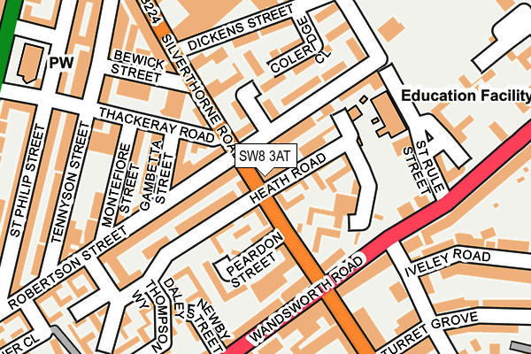 SW8 3AT map - OS OpenMap – Local (Ordnance Survey)