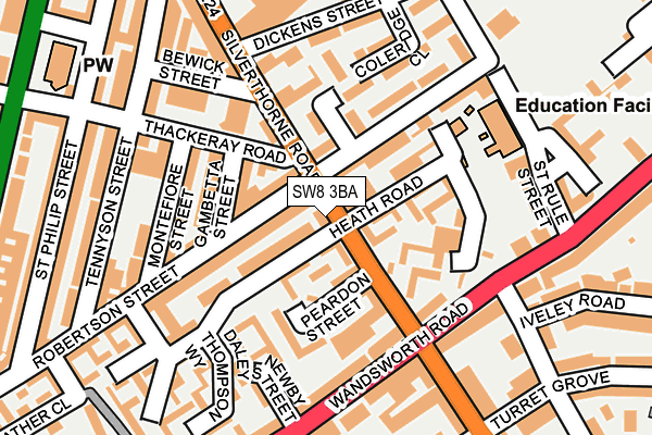 SW8 3BA map - OS OpenMap – Local (Ordnance Survey)