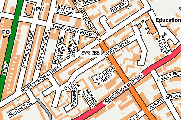 SW8 3BB map - OS OpenMap – Local (Ordnance Survey)