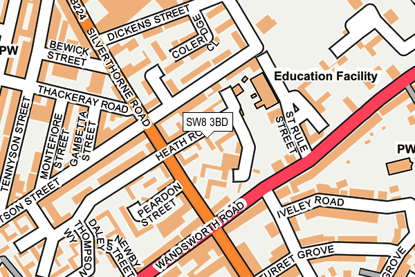 SW8 3BD map - OS OpenMap – Local (Ordnance Survey)