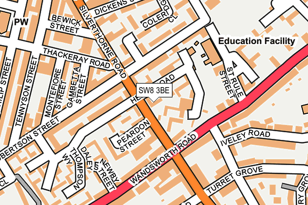 SW8 3BE map - OS OpenMap – Local (Ordnance Survey)