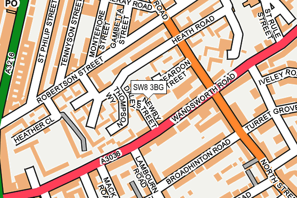SW8 3BG map - OS OpenMap – Local (Ordnance Survey)