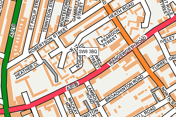 SW8 3BQ map - OS OpenMap – Local (Ordnance Survey)