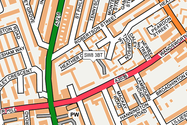 SW8 3BT map - OS OpenMap – Local (Ordnance Survey)