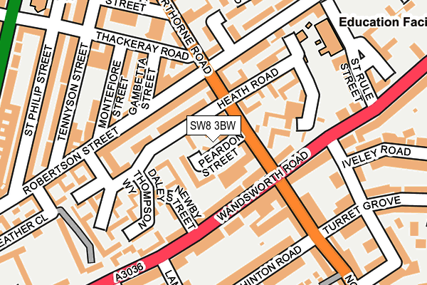 SW8 3BW map - OS OpenMap – Local (Ordnance Survey)