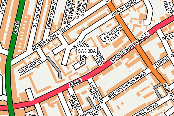 SW8 3DA map - OS OpenMap – Local (Ordnance Survey)