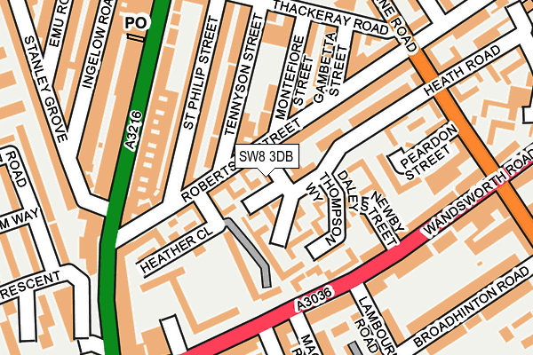 SW8 3DB map - OS OpenMap – Local (Ordnance Survey)