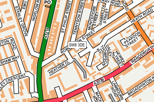 SW8 3DE map - OS OpenMap – Local (Ordnance Survey)