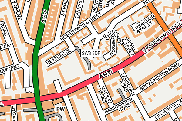 SW8 3DF map - OS OpenMap – Local (Ordnance Survey)