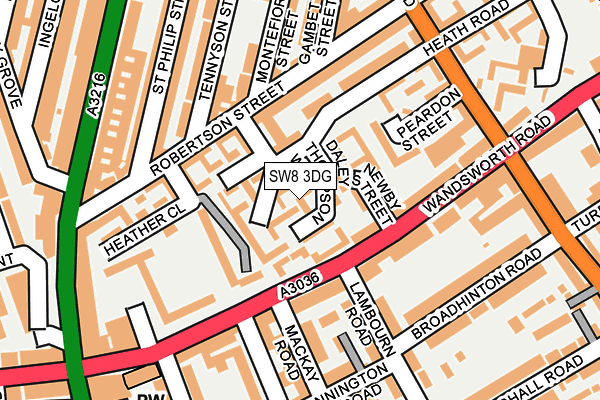 SW8 3DG map - OS OpenMap – Local (Ordnance Survey)